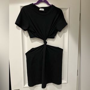 LNA Black Knot-Front Mini Dress